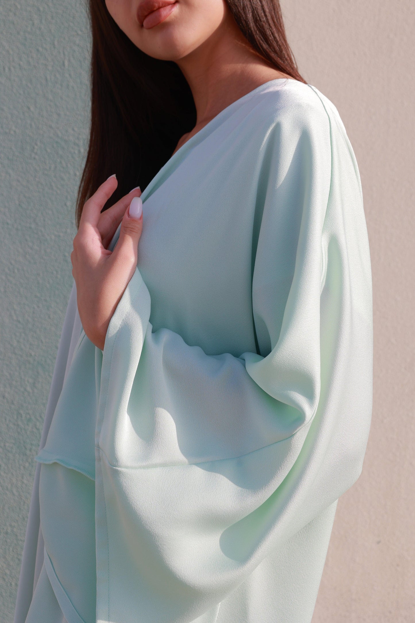 Bousaada Abaya Set - Playful Mint Green - Hayaa0fficial