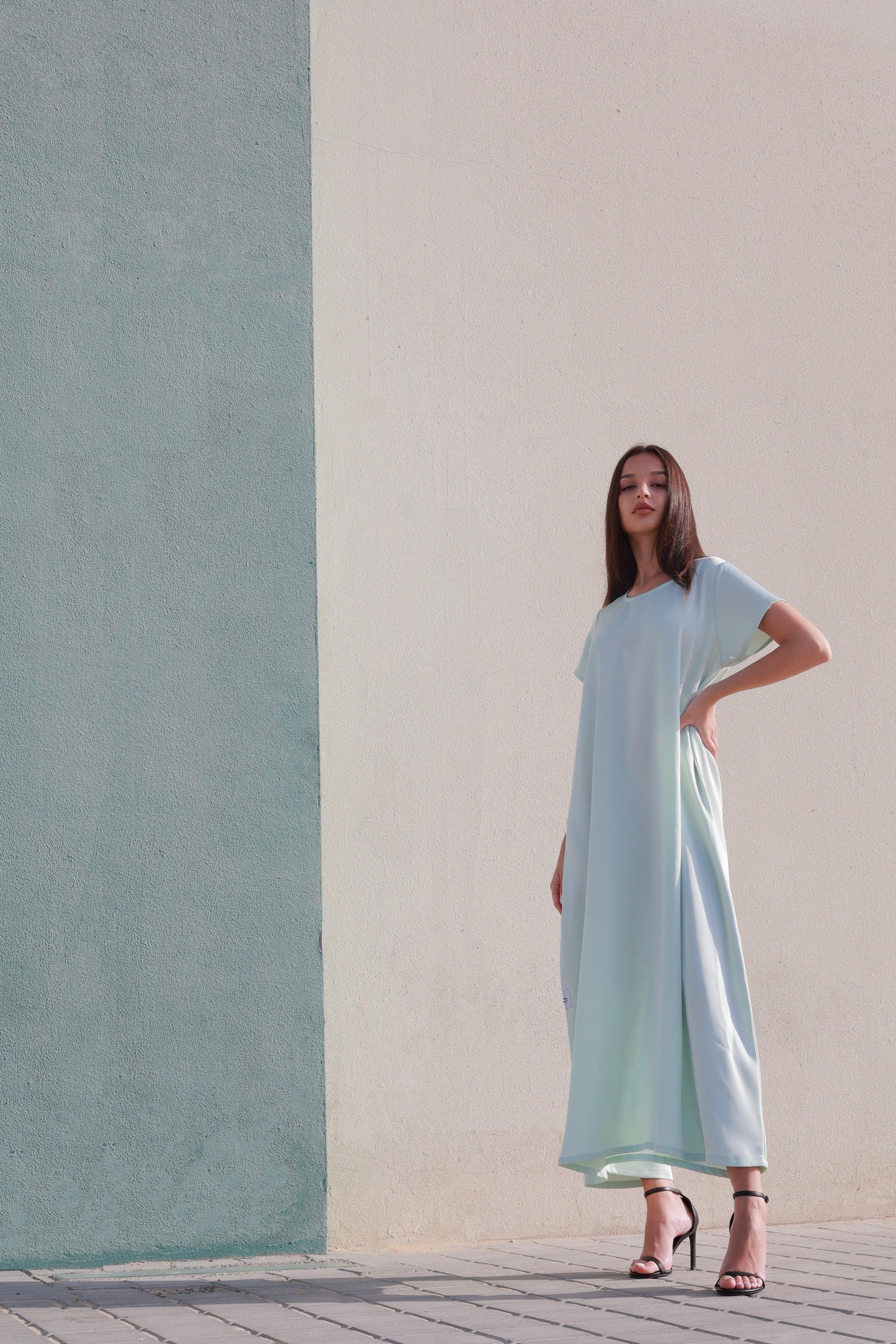 Bousaada Abaya Set - Playful Mint Green - Hayaa0fficial