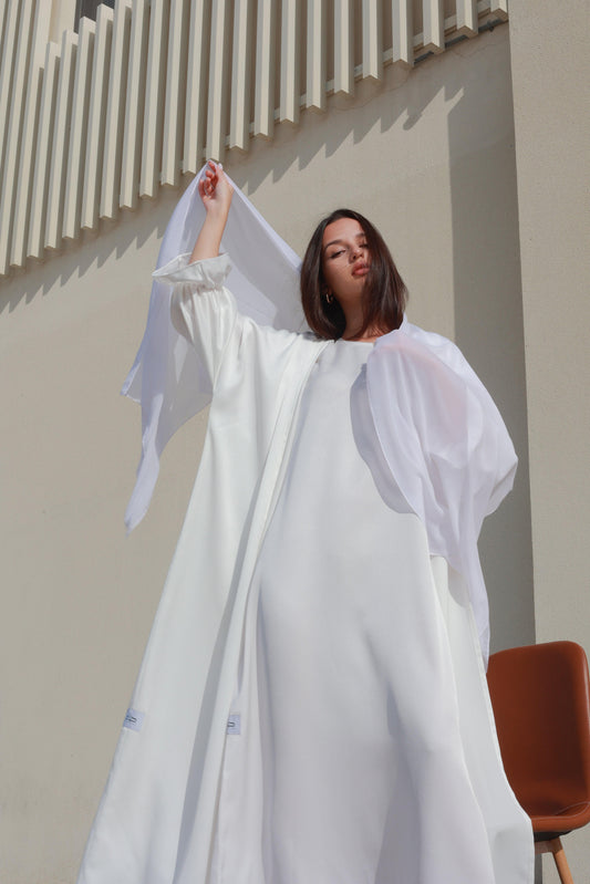 Bousaada Abaya Set - White - Hayaa0fficial