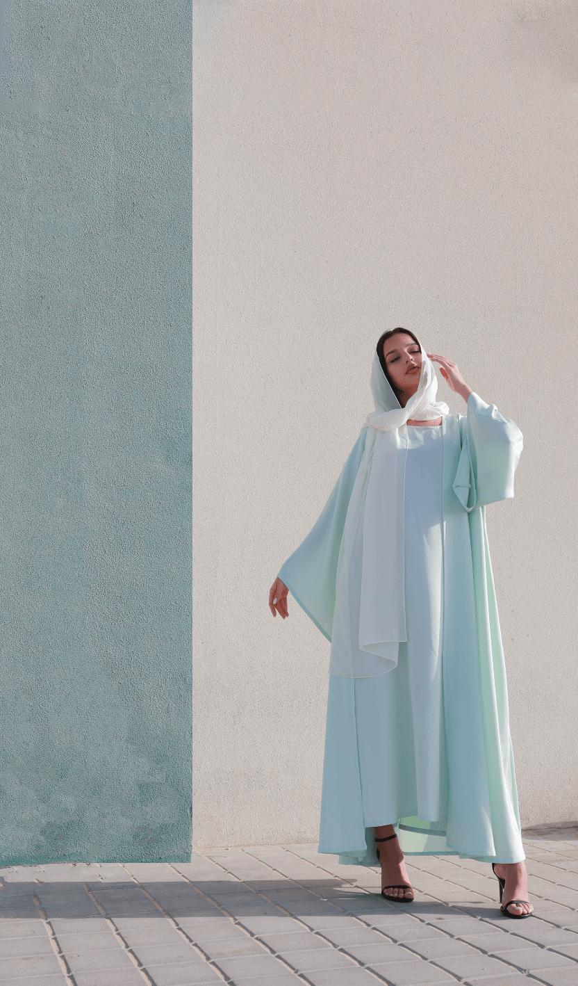 Bousaada Abaya Set - Playful Mint Green - Hayaa0fficial
